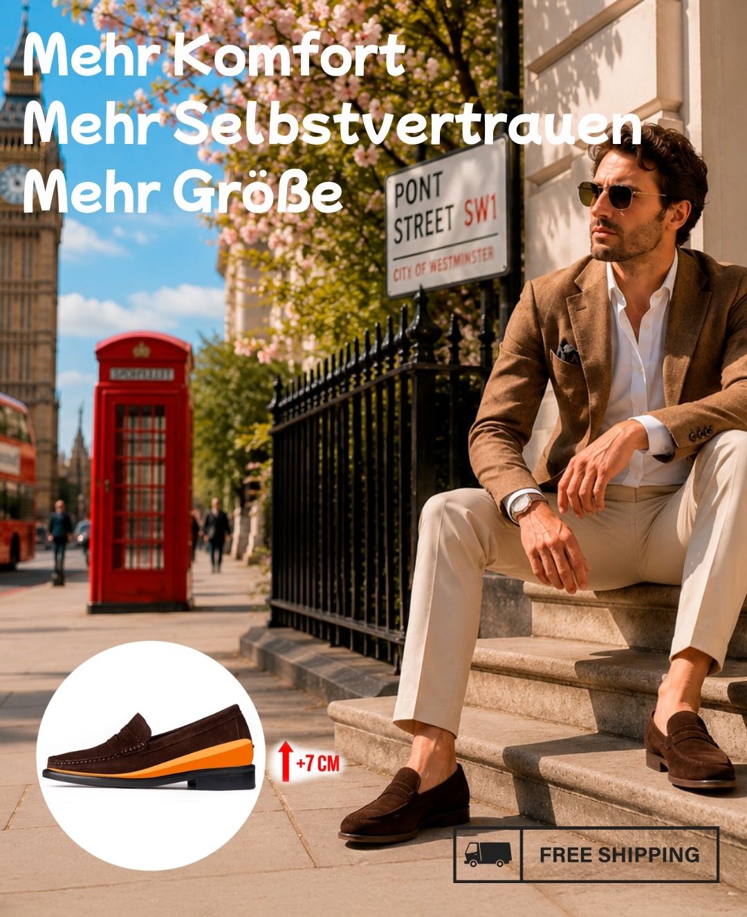 Schuhe um gr&ouml;&szlig;er zu sein
